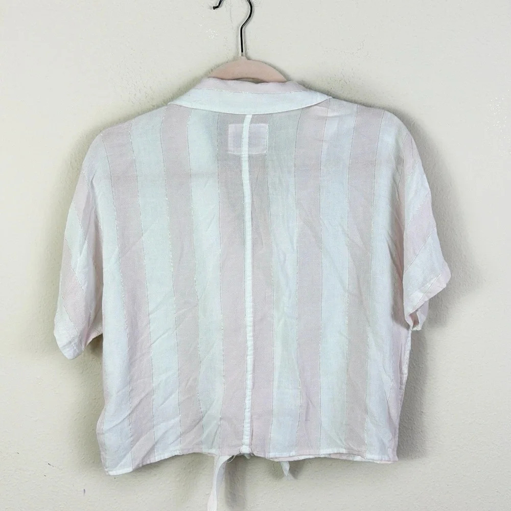 Rails Marley Lotus Stripe Button Down Cropped Shi… - image 4